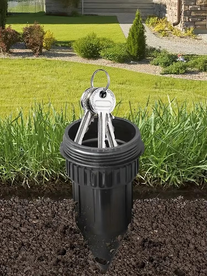 Realistischer Sprinklerkopf-Schlüsselhalter in Schwarz als Sprinkler-Schlüsselversteck für Garten und Hof - Bild 4