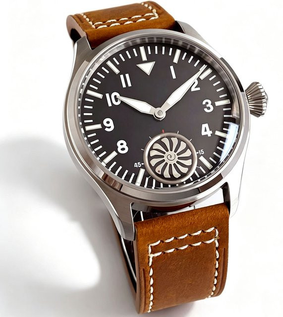 Tandorio Armbanduhr Automatik, Edelstahl, 42 mm, Herren, Schwarz, Silber - Bild 1