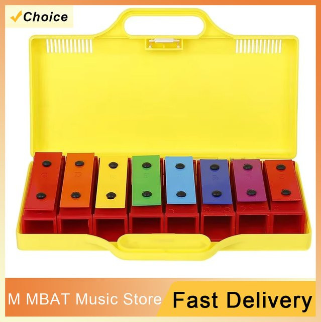 Orff Early Education Achtfarbene Handglocke mit Klopfstift, Bunt / Mehrfarbig - Bild 1