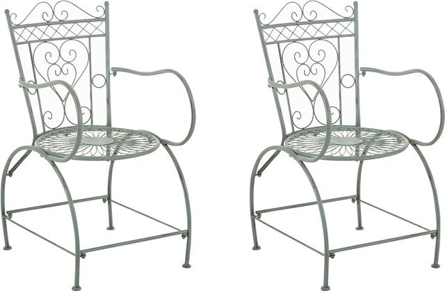 CLP 2er Set Sheela Gartenstühle aus Eisen im Jugendstil mit Armlehnen - Bild 1