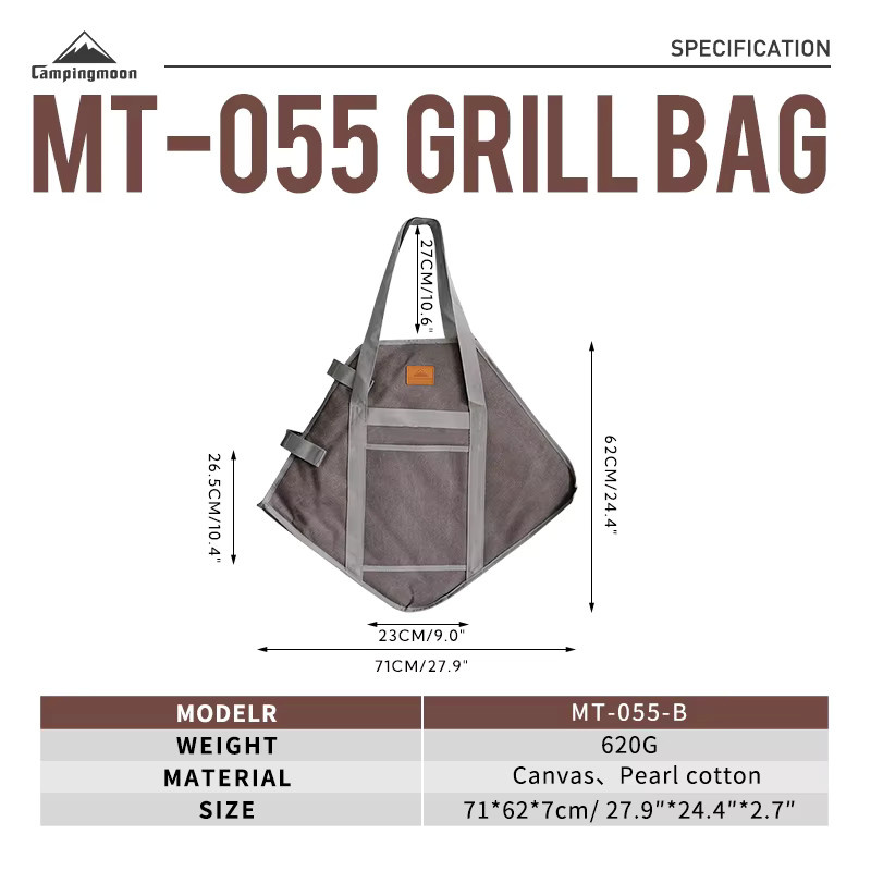 Campingmoon MT-055-B Tragbare Outdoor-Aufbewahrungstasche aus wasserdichtem Canvas-Stoff in Grau - Bild 2