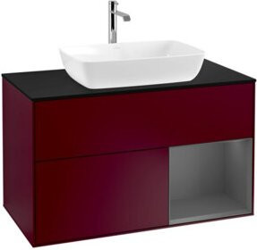 V&B Waschtischunterschrank Finion 100 in Anthrazit lackiert, B/T/H: 100 x 50,1 x 50,1 cm - Bild 1