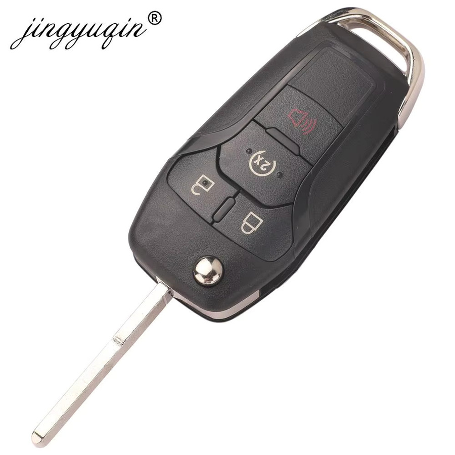 Jingyuqin 4 Taste Flip Remote Auto Schlüsselanhänger 902 MHz ID49 Chip für Ford F150 F250 F350 F450 F550 Ranger Raptor 2015-2020 Schwarz N5F-A08TDA - Bild 2