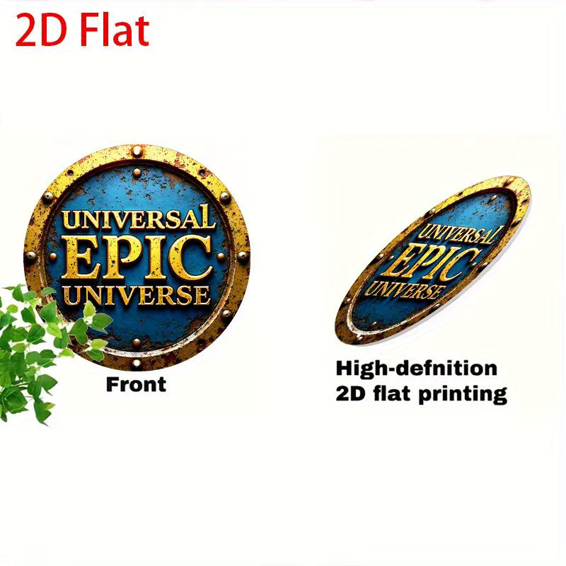 Potdemiel Rundes Vintage Wanddekorschild Episches Universum in Blau und Gold, Durchmesser: 20 cm - Bild 4
