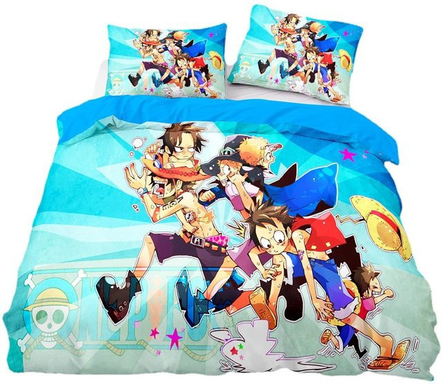 One Piece Bettwäsche Set Monkey D. Luffy mit 3D-Druck, 3-teilig, Multicolor, B/H: 200 x 200 cm - Bild 1