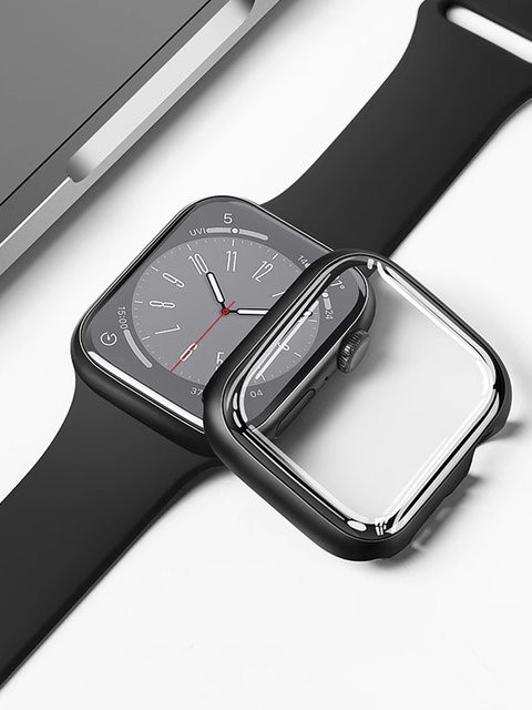 Schutzhülle für Apple Watch mit Displayschutzfolie aus gehärtetem Glas in Weiß - Bild 1