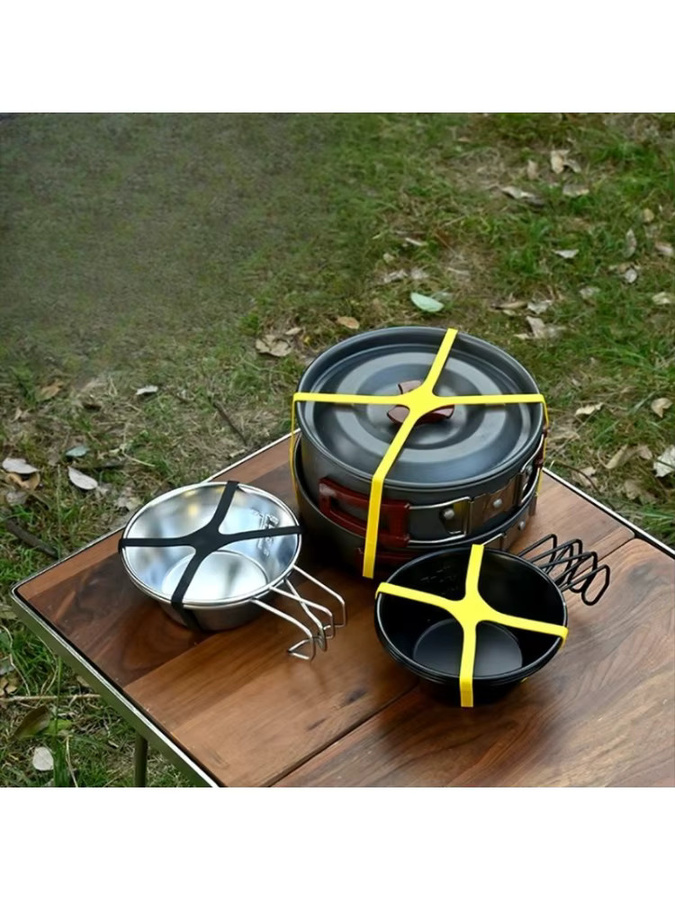 Buntes elastisches Silikonband als X-förmige Gummischlaufe für Geschirr und Outdoor-Aufbewahrung, Mehrfarbig - Bild 2