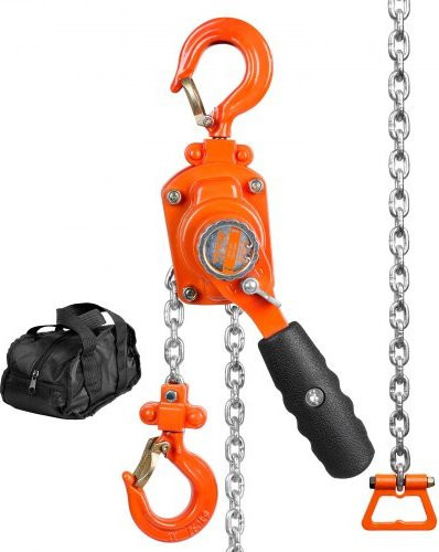 VEVOR Handkettenzug manuell, 250 kg Tragfähigkeit, orange, Stahl, Kettenlänge: 3,05 m - Bild 1