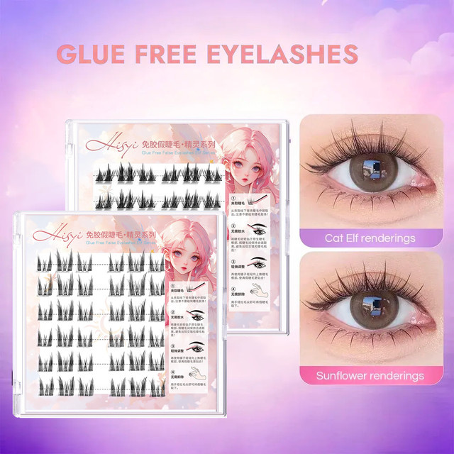 HISYI 3D-Falsche Wimpern, 6 Reihen, natürlich, Unisex - Bild 1