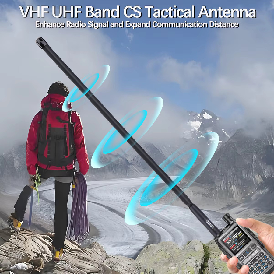 ABBREE Mini CS Taktische Antenne mit SMA-Buchse, Dualband VHF UHF 144/430 MHz, faltbar, Schwarz, für Baofeng UV-5R Mini 5 Walkie Talkie - Bild 5