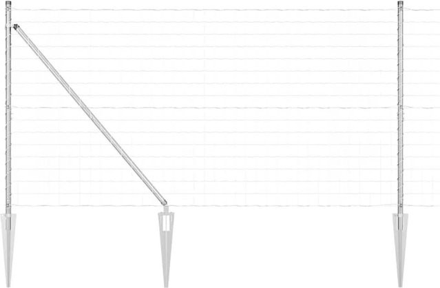 vidaXL Zaun mit Pfosten aus verzinktem Stahl in Silber, Höhe: 120 cm, Länge: 10 m - Bild 1