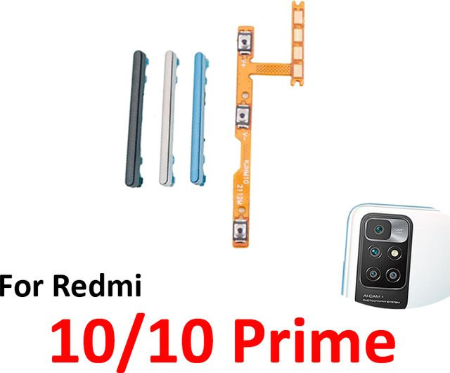 Xiaomi Redmi 10 Prime Ersatz-Lautstärketasten und Ein/Aus-Knöpfe mit Flexkabel in Schwarz, Blau und Silber - Bild 1