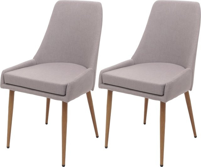 2er-Set MCW Esszimmerstuhl O27 in Hellgrau mit Stoffpolsterung und Metallgestell im 50er Jahre Design - Bild 1