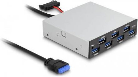Delock 64207 USB-Expansionskarte 3,5 Zoll Einbauwinkel in Schwarz und Grau - Bild 1