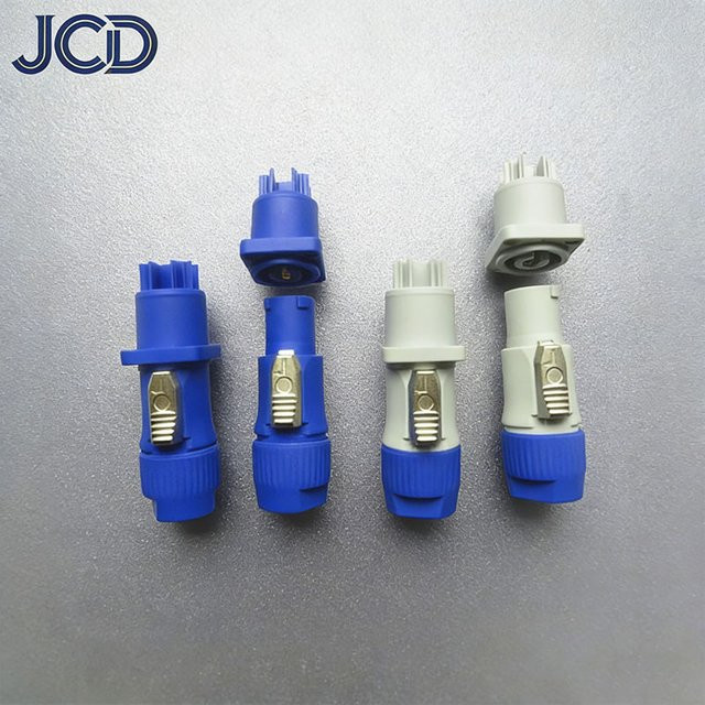 JCD 2er-Set 3-poliger Stromanschluss Stecker mit gebohrtem Loch, 20 A, 250 V ~ für LED-Bildschirme und Bühnenlicht - Bild 1