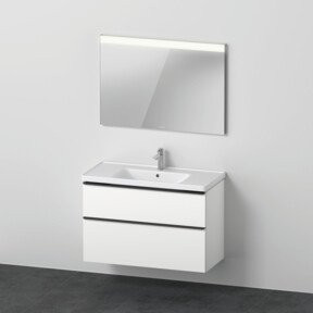 Duravit D-Neo Möbel-Set mit Waschtisch-Unterbau und Universal Licht Spiegel in Weiß Matt, Breite: 100,5 cm - Bild 1