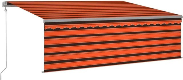 vidaXL Automatische Markise mit Rollo, LED und Windsensor, B: 450 cm, A: 300 cm, Aluminium und Polyestergewebe - Bild 1