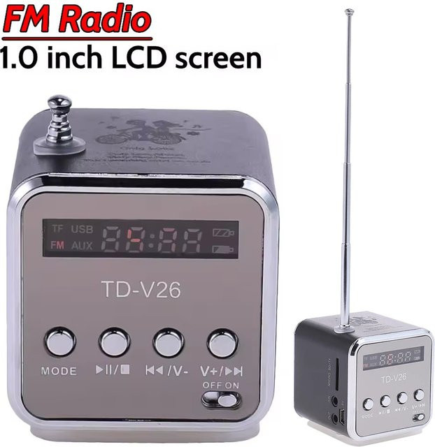 AyeBeau Mini Bluetooth-Lautsprecher mit FM-Radio und MP3-Player als tragbare kabellose Soundbox - Bild 1