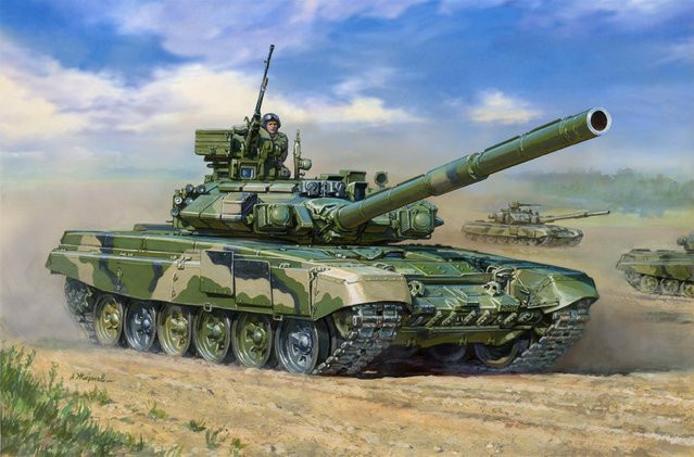 Zvezda Rus. Kampfpanzer T-90, Modell, 1:35, Grün - Bild 1