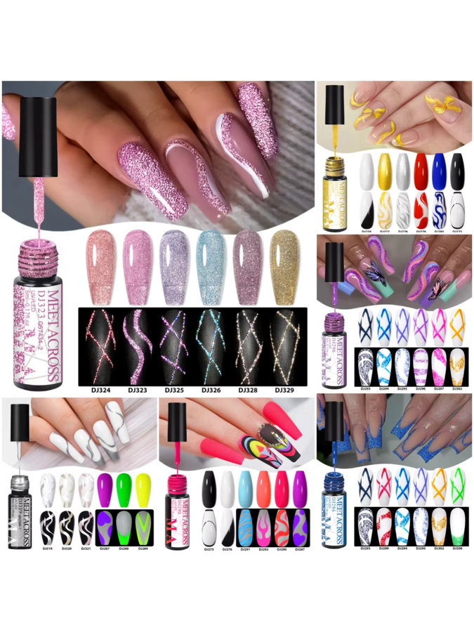 MEET ACROSS Glitzer-Nagellack-Set, 6-teilig, Schimmernd - Bild 6