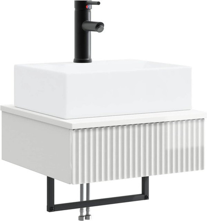 vidaXL Wandmontiertes Waschbecken in Weiß mit Hochglanz-Finish, B/T/H: 40 x 41 x 39 cm