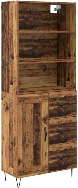 vidaXL Highboard 2-teilig im Industrie-Look aus Holzwerkstoff in Braun mit Schubladen und Türen - Bild 1