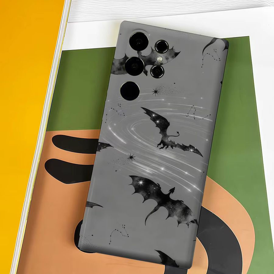 Aurbe Handyhülle für Samsung Galaxy S26 S25 S24 S23 Ultra Plus mit Mystischer Sternen-Drachen Optik in Grau aus Hartplastik - Bild 4
