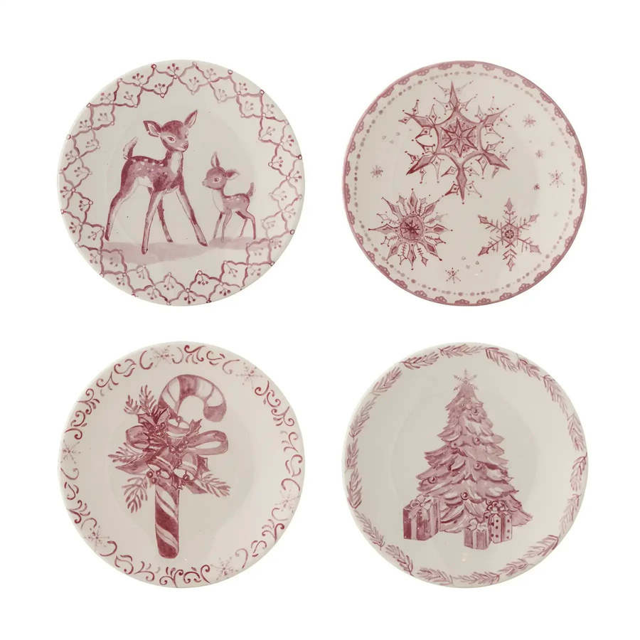 Bloomingville Rosa Teller Wonderland Set mit 4 Stück Durchmesser: 12 cm - Bild 1