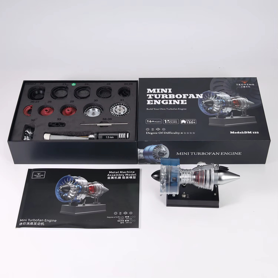 TECHING Mini Metall Aero Turbofan Motor, DIY Elektrische Modell, 170+ Teile - Bild 2