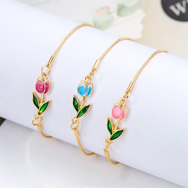 rinhoo Armband, Tulpe Rose, Gold, Damen - Bild 1