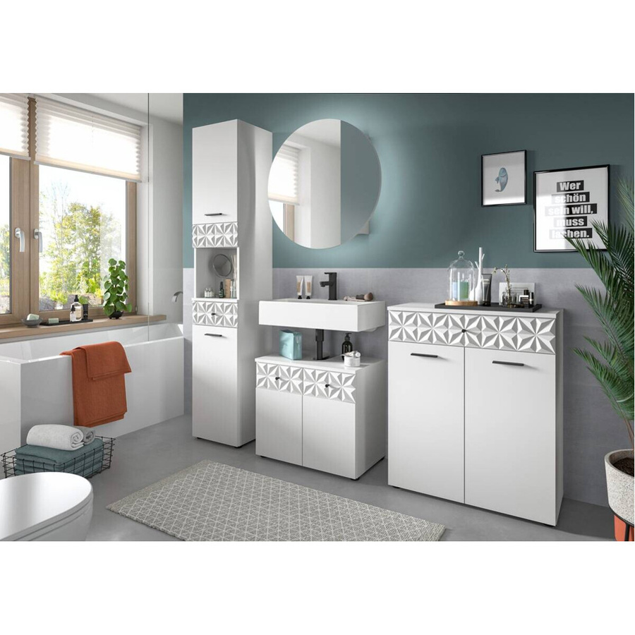 Hochschrank Prisma von xonox.home in Weiß mit modernem Design, B/T/H: 35 x 34 x 187 cm - Bild 3