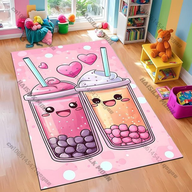 Karpetti Dekoteppich mit 3D Milchtee-Print, Rosa, B/T: 60 x 40 cm - Bild 1