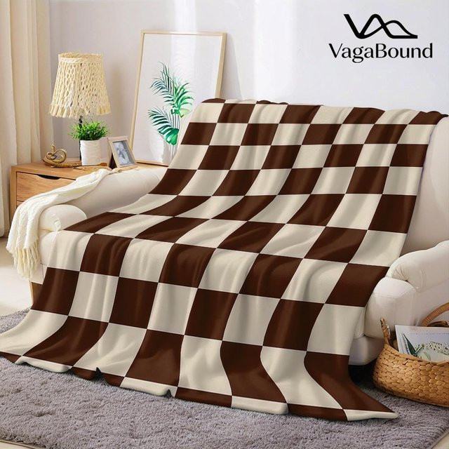 JMG Household Supplies Flanelldecke mit Karomuster in Braun-Beige, weich und warm, B/H: 70 x 100 cm - Bild 1
