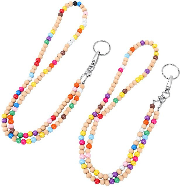 TOMTOP JMS Perlen-Handy-Lanyard, Metall-Karabinerhaken, beige, Unisex - Bild 1