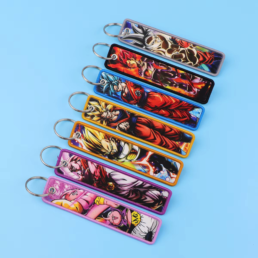 Bandai Dragon Ball Schlüsselanhänger, gewebter Schlüsselanhänger mit Etikett, doppelseitig bedrucktes Anime-Schlüsselband - Bild 1