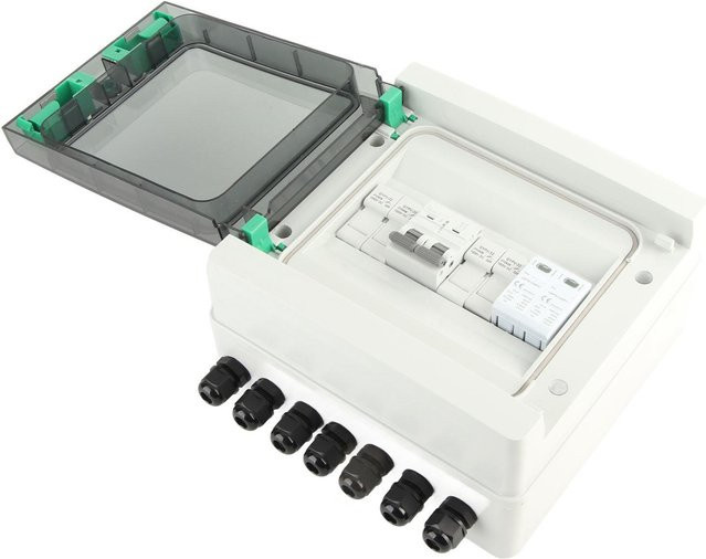 Sola Solare PV-Kombinationsbox für 2 Stränge mit Blitzschutzschalter und MPPT-Wechselrichter, IP65 wasserdicht, Weiß - Bild 1