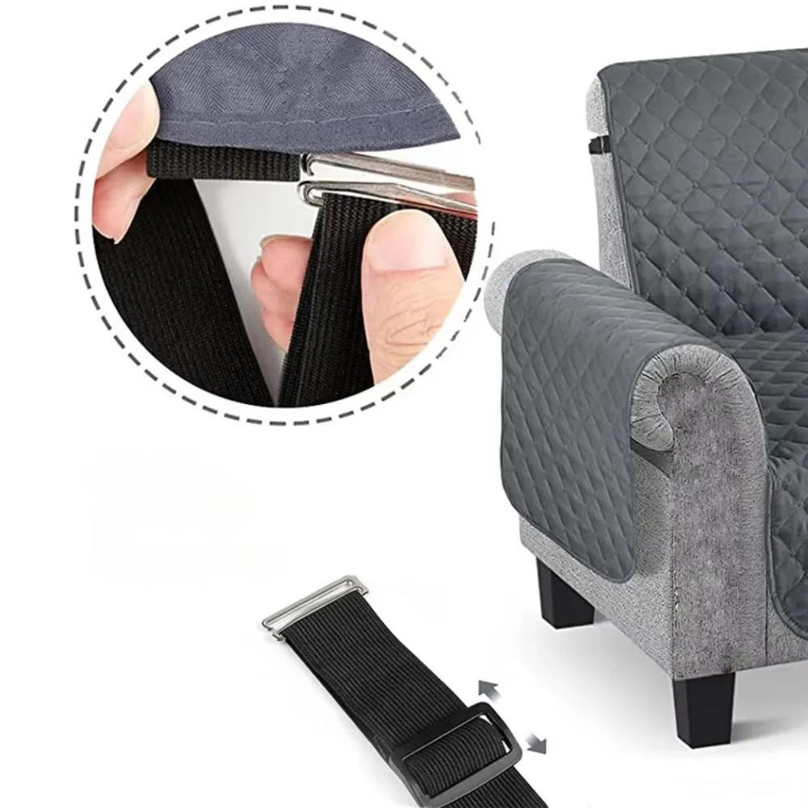 Einteiliger L-förmiger Sofa-Schutzbezug in Grau, gesteppter Universalbezug für Liegesofas mit links und rechts verwendbarer Ausführung - Bild 2