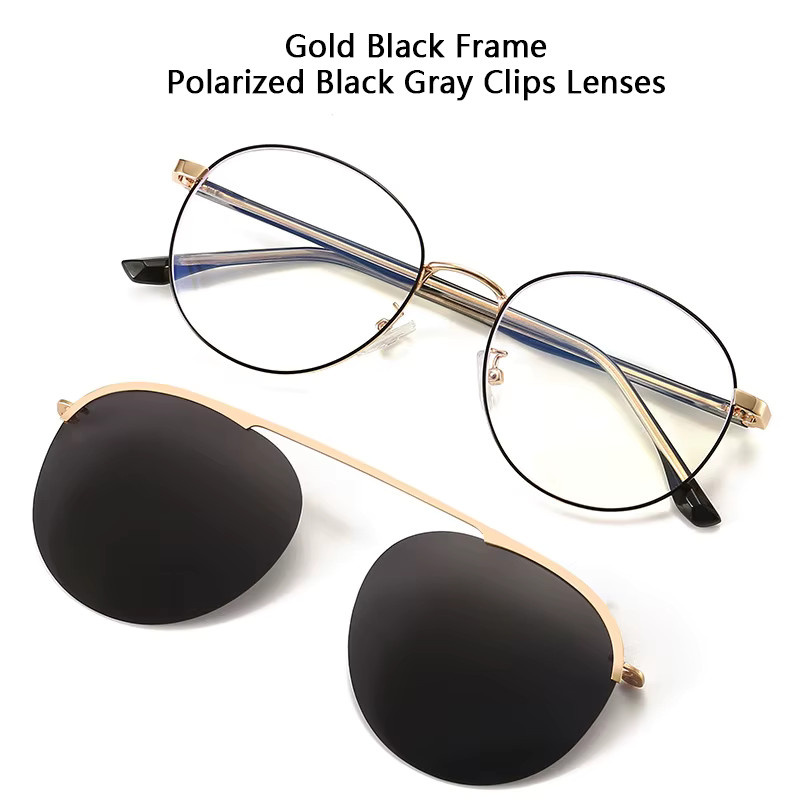 HOZLO 2 in 1 Sonnenbrille Set, Runde Metall, Polarisierte, Unisex - Bild 3