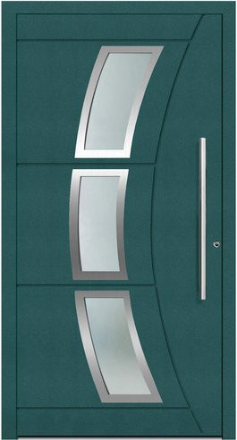 KNOCK Aluminium-Haustür Terra Nova in Moosgrün mit Glaseinsatz und RC2-Schutz - Bild 1
