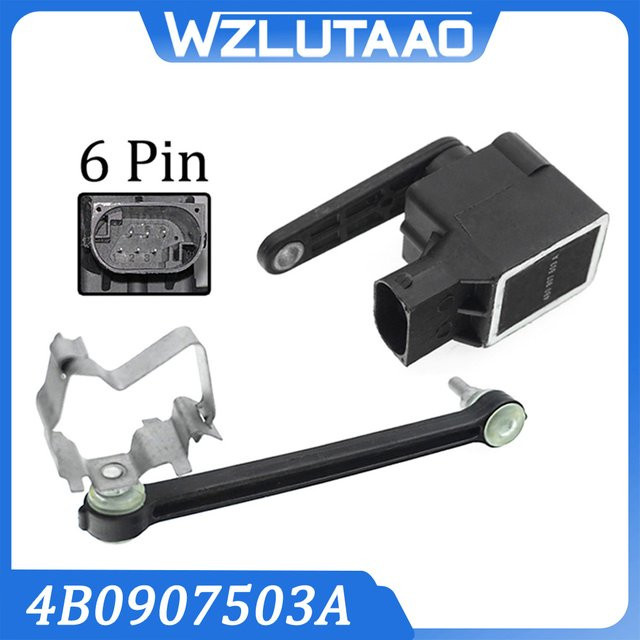 Scheinwerfer Level Range Control Sensor für Audi Skoda Seat VW, Farbe: Schwarz, Teilenummer: 4B0907503A / 4B0907503B / 4B0907503 / 8D0941299B - Bild 1