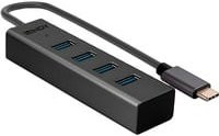 Lindy USB-Hub mit 4 Ports USB 3.2 Gen 1 Typ C und USB-A in Schwarz - Bild 1
