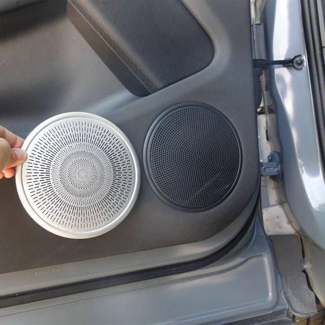 Owntycar Chrom Tür Lautsprecher Hochtöner Sound Cover Zierring für Land Rover Range Rover Evoque in Silber - Bild 1