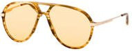 Aoyama Optical Germany GmbH SUN Q21 Sonnenbrille Aviator, Unisex, Vollrand, braun, gelb - Bild 1