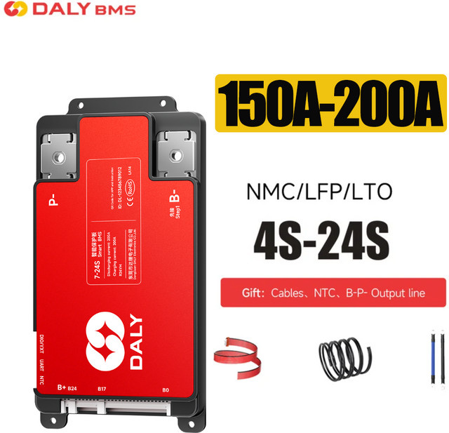 Daly Smart BMS Bluetooth Überwachung für Lithium LiFePO4 Li-Ion LTO Batterien, Farbe: Rot - Bild 1