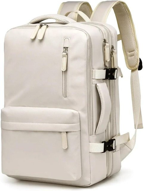 Weft Kabinenrucksack Handgepäck Laptoptasche für Männer und Frauen, Beige, B/T/H: 40 x 30 x 20 cm - Bild 1