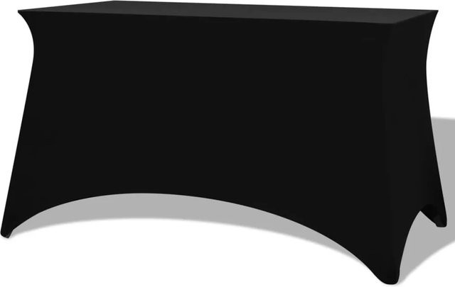 2er Set DELUKE Stretch-Tischhusse für Stehtische aus Polyester, Schwarz, B/T/H: 243 x 76 x 74 cm - Bild 1
