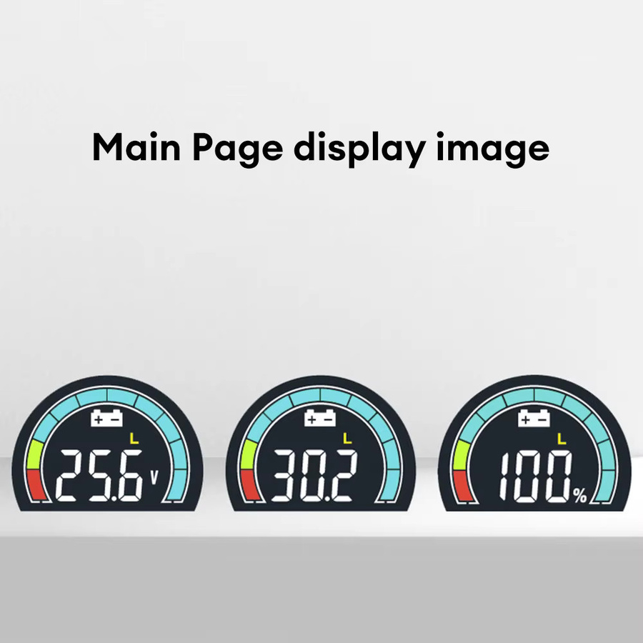 Voktta LED-Digitalanzeige Rundes Panel-Voltmeter mit Batterietester, Wasserdicht, DC 8–100 V, Schwarz - Bild 5