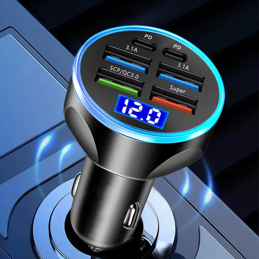 kebidumei Autoladegerät mit PD QC3.0 Schnellladung und Digitalanzeige, Schwarz - Bild 4