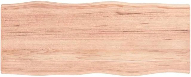 vidaXL Tischplatte aus Massivholz Eiche in Braun mit Baumkante, B/T/H: 100 x 40 x 2 cm - Bild 1