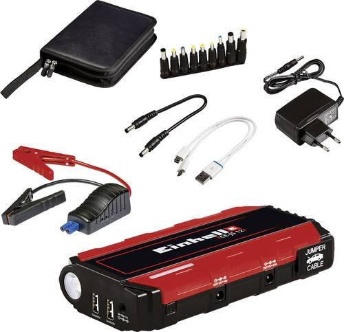 Einhell Powerbank Jump-Start CE-JS 12 Schnellstartsystem mit 200A Starthilfestrom und USB-Anschlüssen in Rot/Schwarz - Bild 1